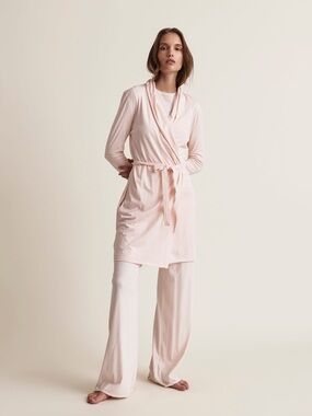 Skin Organics Pearl Pink Double Layer Wrap Robe Sz 0/XS